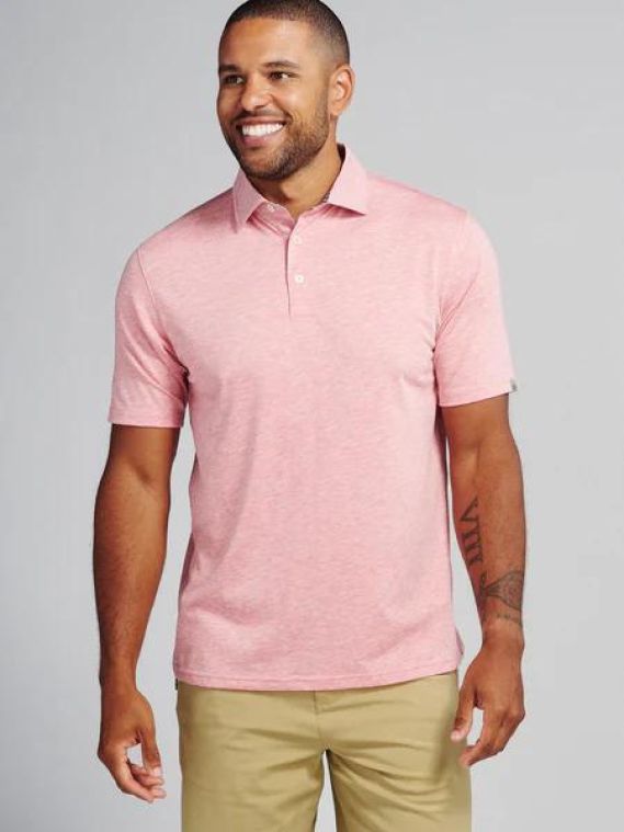 tasc Cloud Lightweight Polo - Rose Quartz