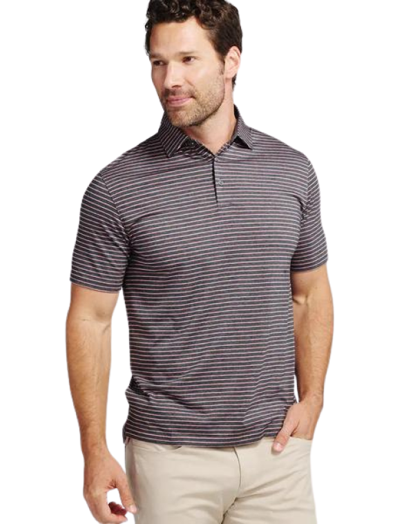 tasc Cloud Lightweight Polo - Brookline Stripe Rose Quartz 