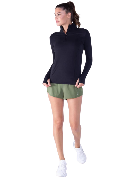 Women's Recess Qtr Zip Black