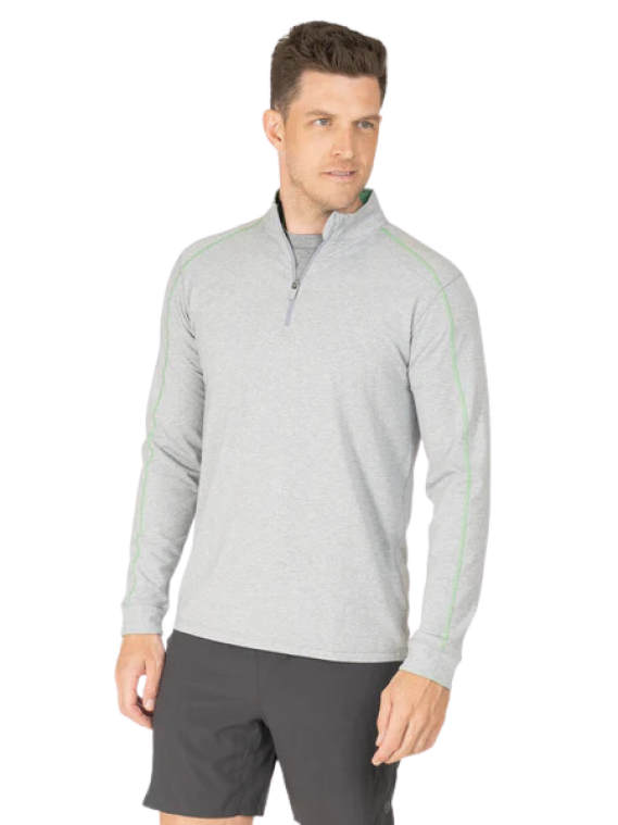 tasc Carrollton Lightweight Quarter Zip Perfect Gray Heather
