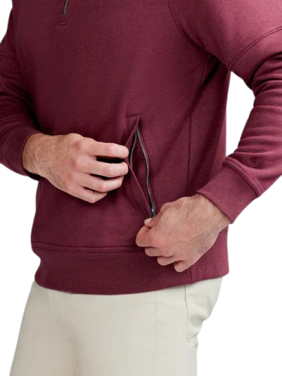 tasc Transcend Fleece Quarter Zip - Wineberry