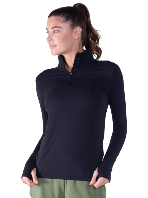 Women's Recess Qtr Zip Black